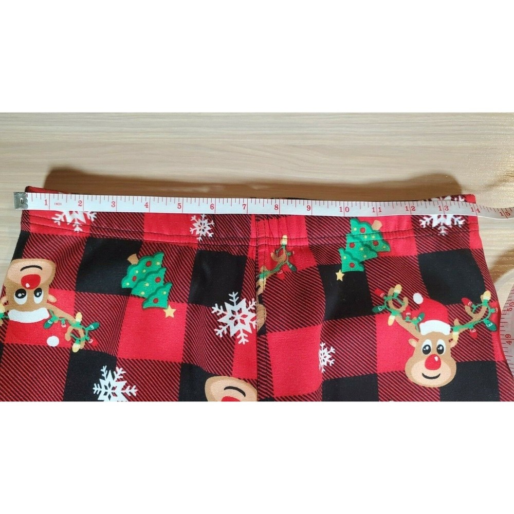 No Boundaries Red Plaid Lounge Pajama Pants Reindeer Fleece Lined Juniors‎ Large - Picture 6 of 6